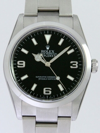 Black Rolex 114270 Mens Stainless Steel Watch