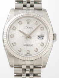 Rolex Datejust Mens 116234 Silver Jubilee Diamond Dial Dial Watch