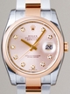 Rolex Datejust Mens 116201 18kt Rose Gold And Stainless Steel Case Swiss Watch
