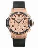 Hublot Mens 18k Rose Gold with 48 Black Baguette Diamonds Watch 301.PI.500.RX.190