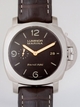 Panerai PAM00351 Brown with luminous Arabic numerals and hour markers. Date at 3 o’clock, small seconds at 9 o’clock. Watch