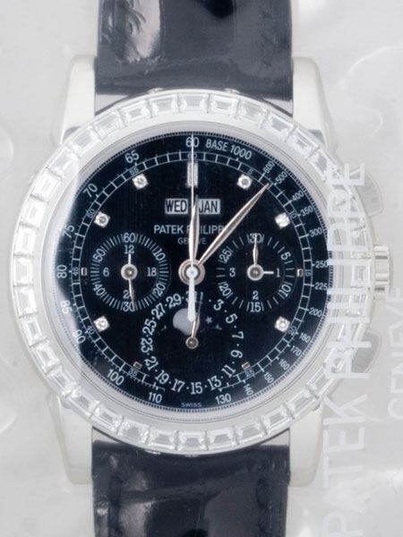 Black dial, diamond hour markers Patek Philippe 5971P-001 Mens Platinum Watch
