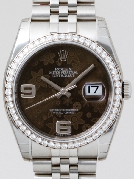 Rolex 116244 Black Floral Watch