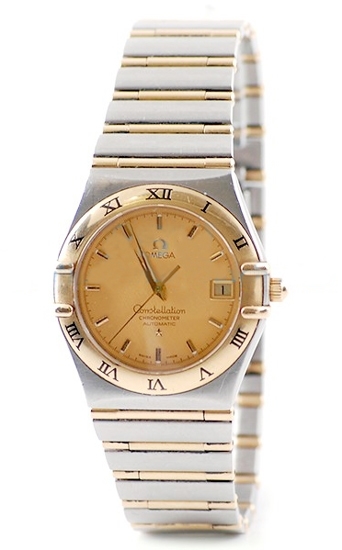 Champagne Omega 1202.10.00 Mens 18k Yellow Gold & Stainless Steel Watch