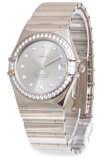 Mens Omega Constellation 1105.36.00 White Gold set with Diamonds Watch
