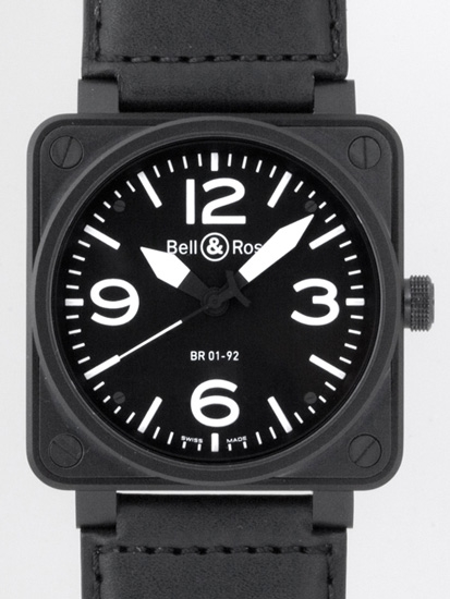 Mens Bell Ross BR01 BR01-92 CARBON Stainless Steel Watch