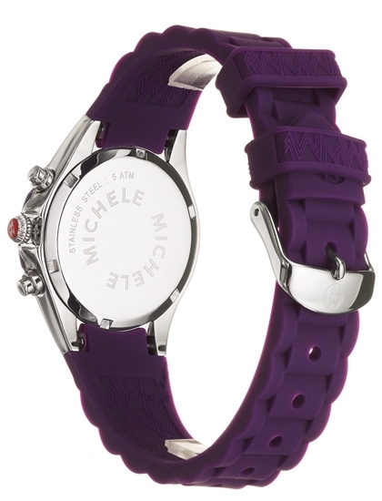 Michele MWW12D000014 White Enameled Arabic Numerals Silver Tone Watch