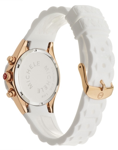 Womens Michele Tahitian Jelly Beans MWW12D000015 Stainless Steel Rose Gold Plated Watch