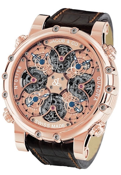 Transparent Sapphire Disk Revealing Skeletonized T Jacob & Co. NT1RG Mens 18k Rose Gold Watch