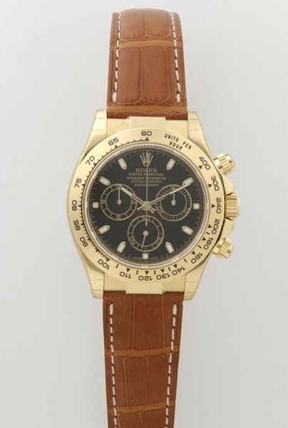 Black Index Rolex 116518 Mens 18kt Yellow Gold Watch