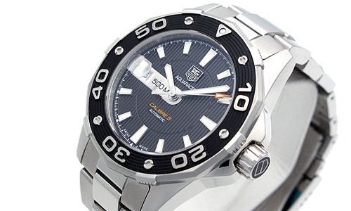Black Tag Heuer WAJ2114.BA0871 Mens Stainless Steel Watch