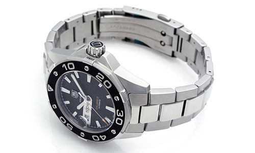 Black Tag Heuer WAJ2114.BA0871 Mens Stainless Steel Watch