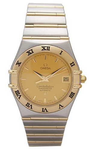Champagne Omega 1202.10.00 Mens 18k Yellow Gold & Stainless Steel Watch