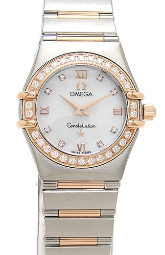 Quartz Omega 1360.76.00 Womens White Mother of Pearl Diamond Watches