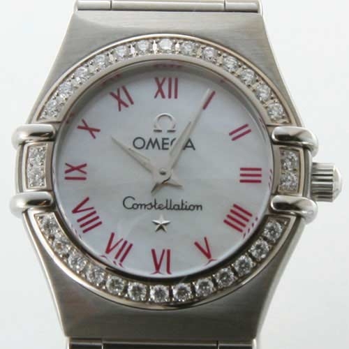 Omega 1466.63.00 White Mother-of-Pearl With Red Roman Numerals Watch