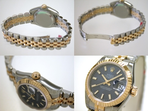 Black Rolex 179173 Mens Yellow Gold Watch