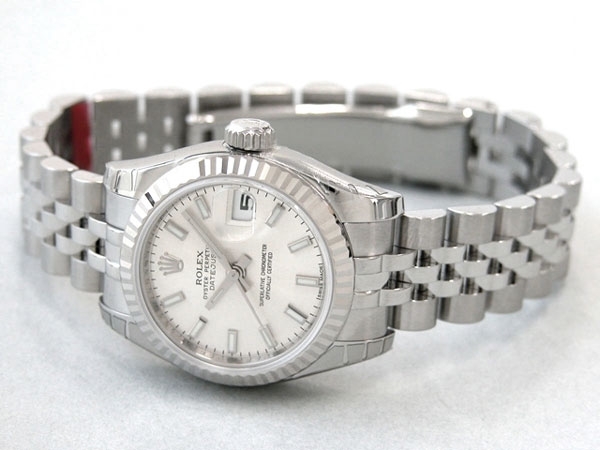 Rolex Womens 18K White Gold Watch 179174