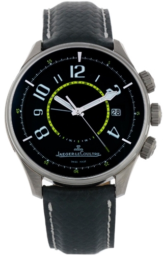 Jaeger LeCoultre Amvox Alarm 191T440 Green with inner Black Guilloche and yellow highlights Dial Watch