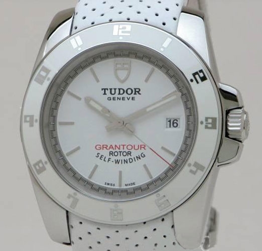 Automatic Tudor 20050 Mens White with luminescent applied stick hour markers and bar-shaped hands Watches