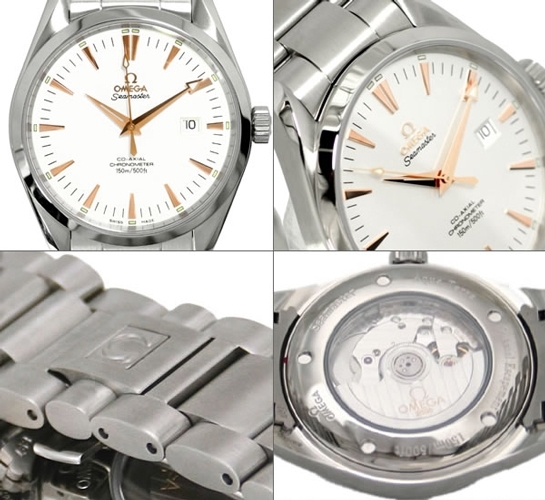 Omega Seamaster Aqua Terra 2502.34.00 White & Gold Markers Dial Watch
