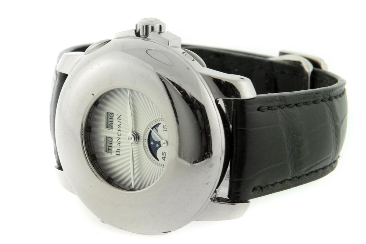 Blancpain Full Moon 4563-1542-55B 18KT White Gold Case Swiss Watch