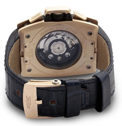 Blue Wyler Geneve 100.2.00.BL1.CBL Mens Solid 18k rose gold, titanium and black carbon fiber Watch