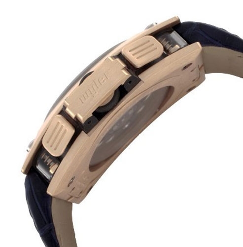 Blue Wyler Geneve 100.2.00.BL1.CBL Mens Solid 18k rose gold, titanium and black carbon fiber Watch