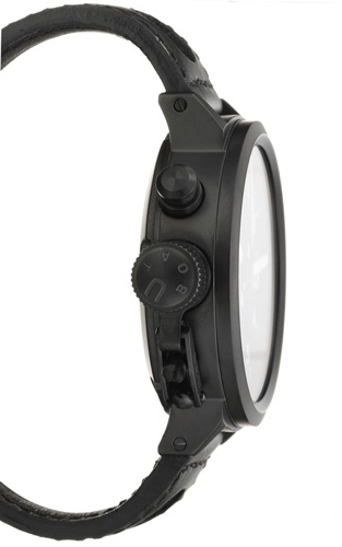 Black Dial With White Arabic Numerals Luminescent U-Boat 50-CAB-3 Mens Stainless Steel Black Ion Plated Watch