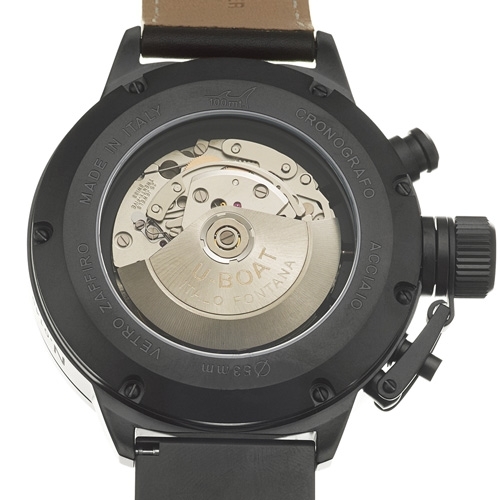 Swiss Automatic U-Boat 53-CAB-4 Mens Black Hands Luminescent Black Luminescent Arabic Numerals Watches