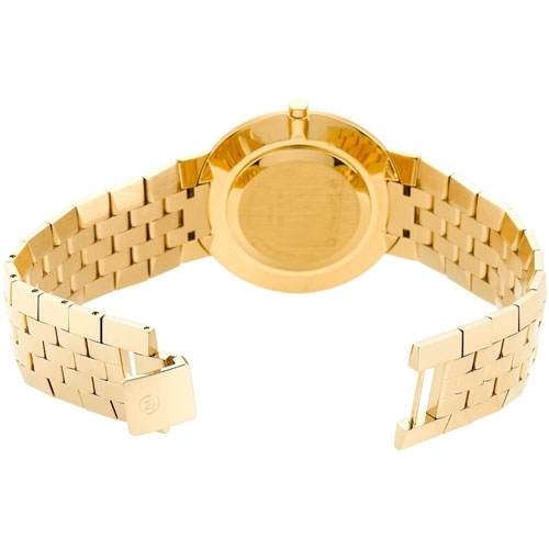 Black Movado 606238 Mens Gold Plated Stainless Steel Watch