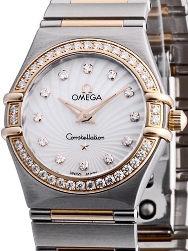 Womens Omega Constellation Ladies 111.25.26.60.55.00 Stainless Steel and Rose God Watch