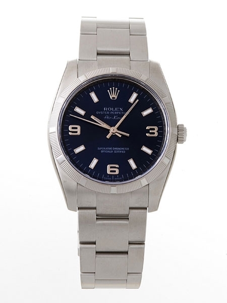 Rolex Airking 114210BLSO Stainless Steel Case Swiss Watch