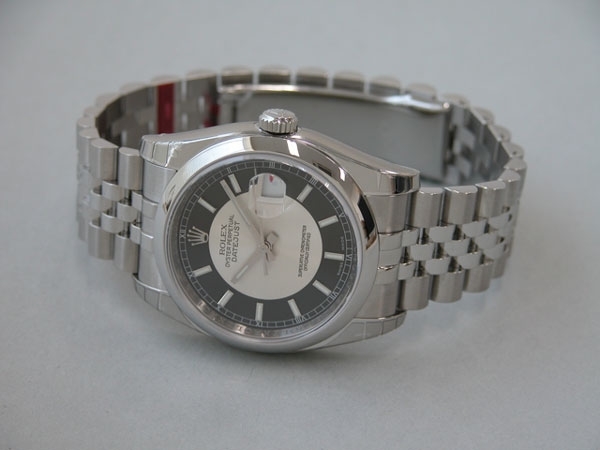 Black Roman Index Dial Rolex 116200BKRSO Mens Stainless Steel Watch