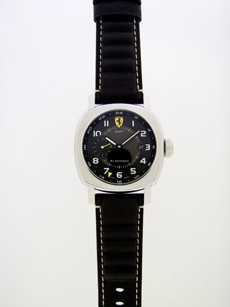 Automatic Panerai FER00009 Mens Black with Ferrari shield at 12, yellow accents Watches