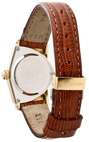 Hamilton Ventura H24231512 Polished Gold Plated Trapezoid Case Swiss Watch