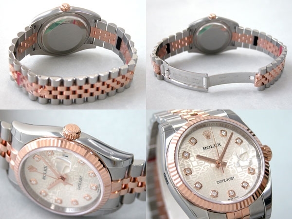 Silver Jubilee Diamond Rolex 116231 Mens 18kt Rose Gold And Stainless Steel Watch