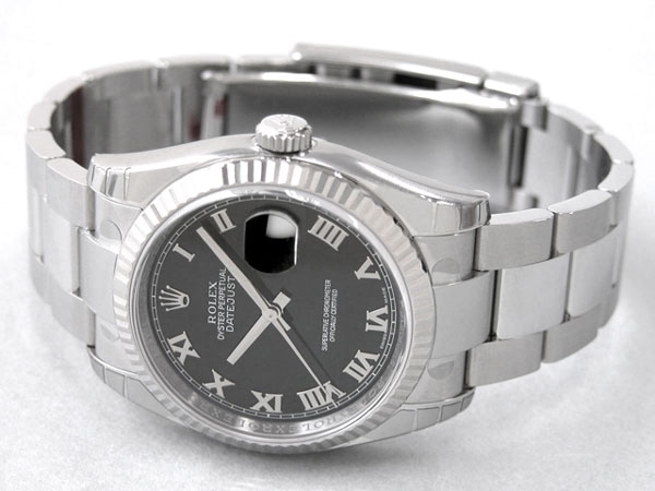 Rolex 116234 Black Roman Watch