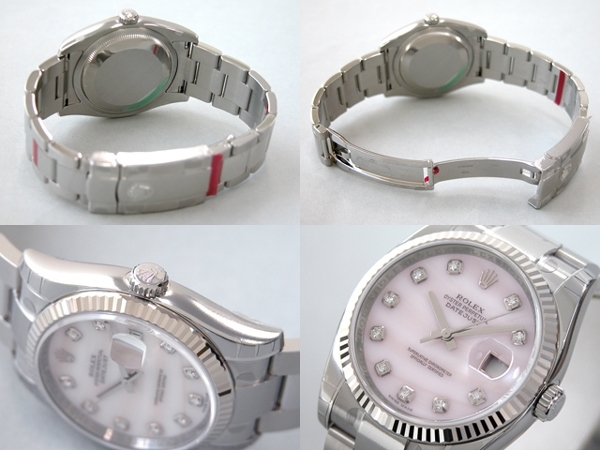 Automatic Rolex 116234 Mens Pink MOP Diamond Watches