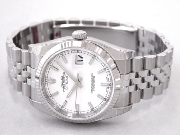 Rolex Mens 18K White Gold Watch 116234WSJ