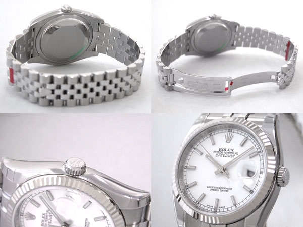 Rolex Mens 18K White Gold Watch 116234WSJ
